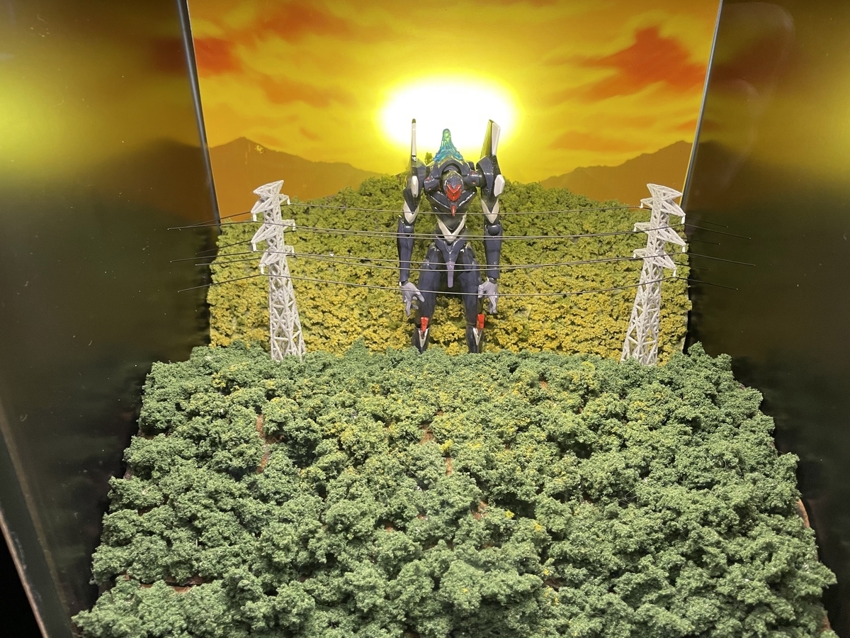 エヴァ3号機のジオラマ