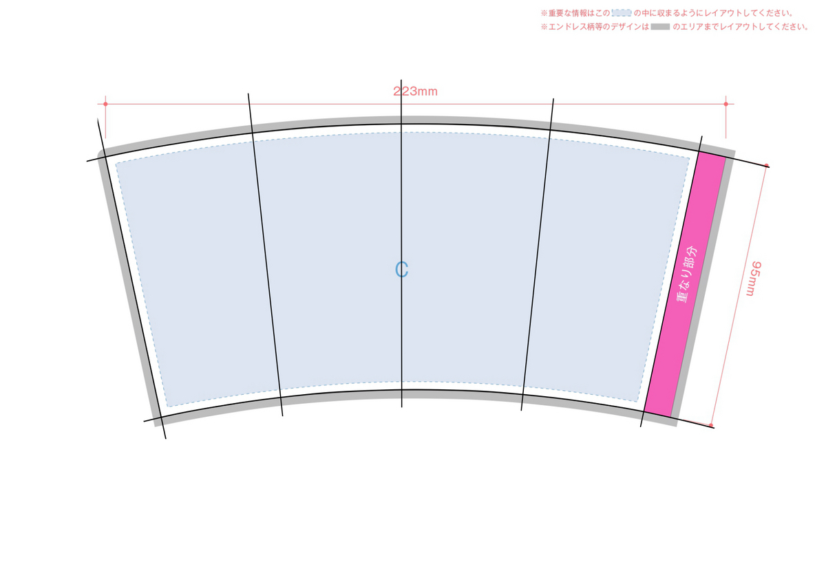 タンブラーの台紙の大きさと形状