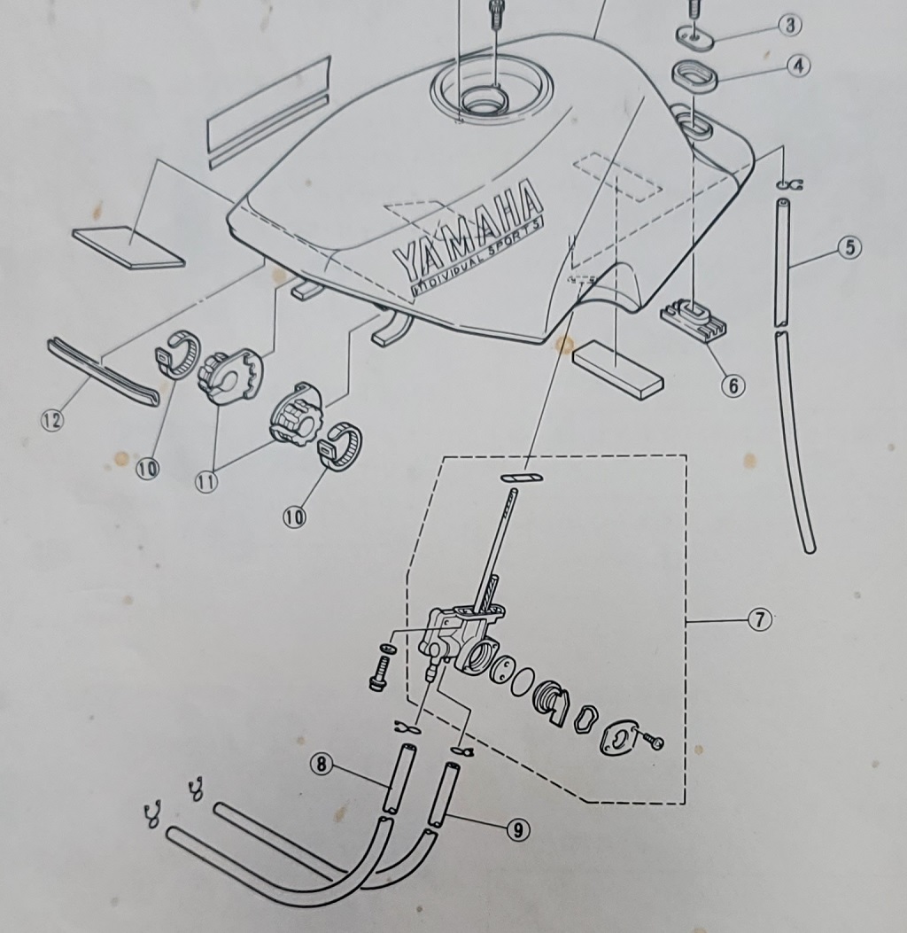 R1-Zのタンク回りの構造